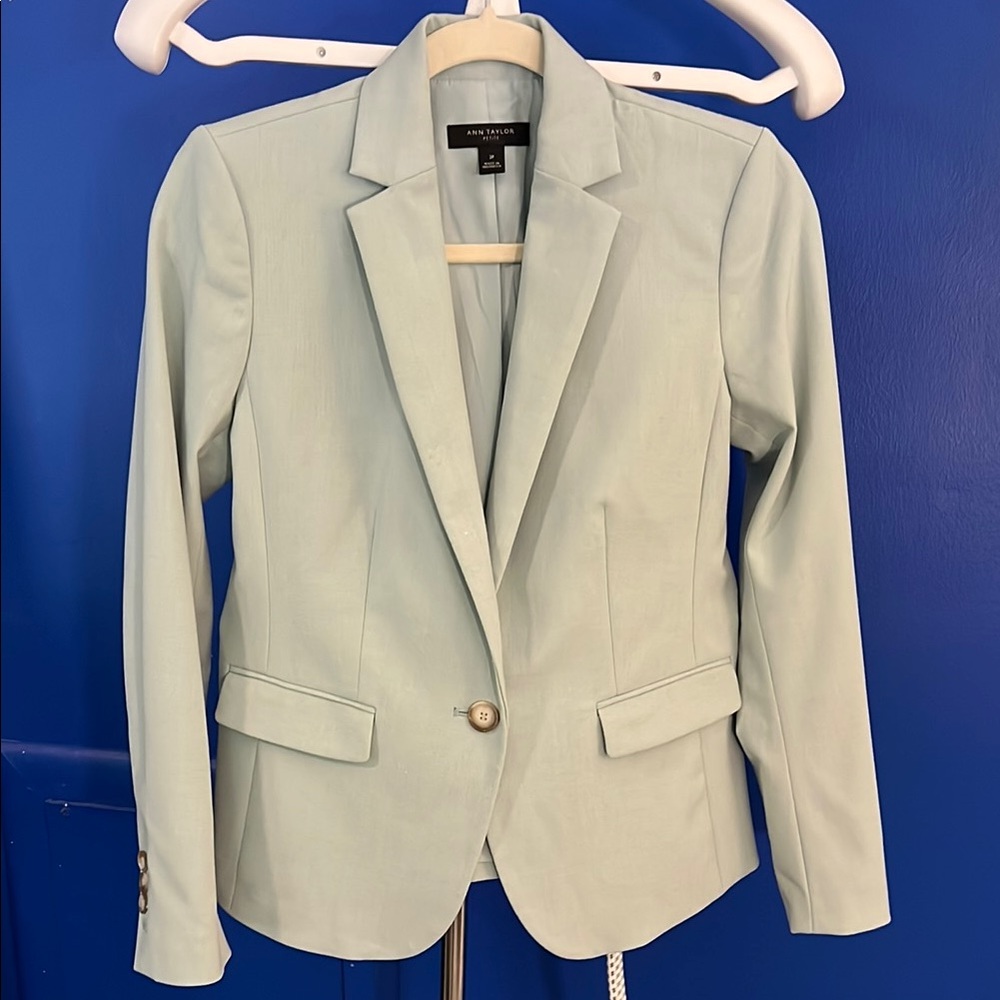 Ann Taylor Women’s Mint / Light Blue Green Blazer